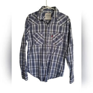 Levis the two horse brand, western core snap button long sleeve men's shirt